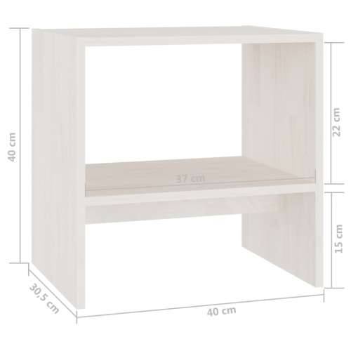 Noćni ormarić bijeli 40 x 30,5 x 40 cm od masivne borovine - Bijela 1 Cijena