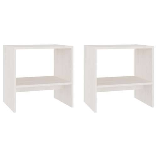 Noćni ormarići 2 kom bijeli 40x30,5x40 cm od masivne borovine - Bijela 2 Cijena