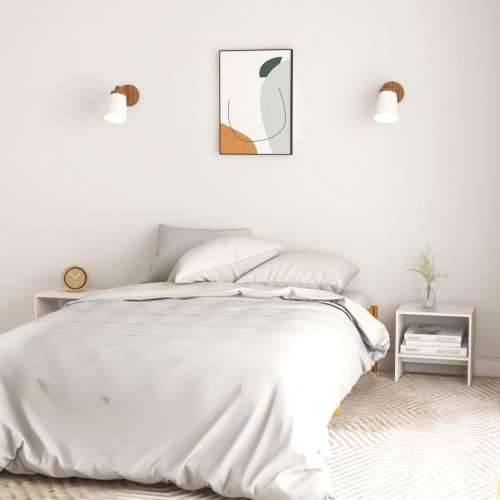 Noćni ormarići 2 kom bijeli 40x30,5x40 cm od masivne borovine - Bijela 2 Cijena