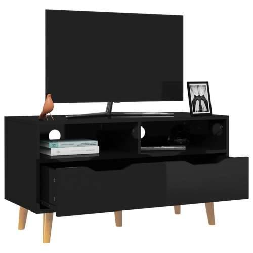 TV ormarić visoki sjaj crni 90 x 40 x 48,5 cm konstruirano drvo - visoko sjajno crna 1 Cijena
