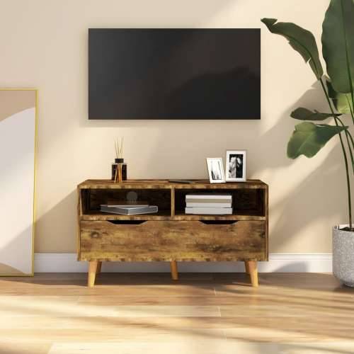 TV ormarić dimljena boja hrasta 90x40x48,5 cm konstruirano drvo - Dimljeni hrast 1 Cijena