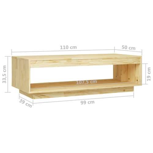 Stolić za kavu 110 x 50 x 33,5 cm od masivne borovine - Prirodna 1 Cijena