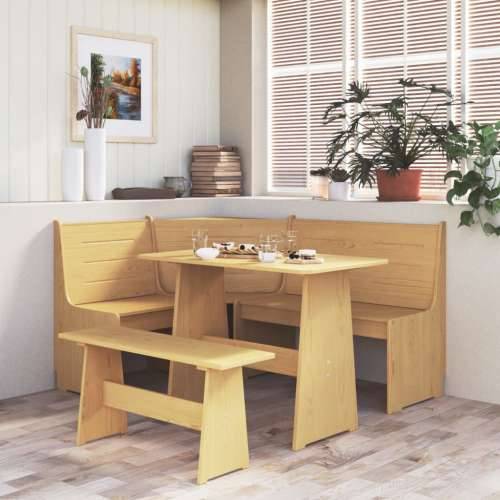 Blagovaonski stol s klupom smeđa boja meda od masivne borovine