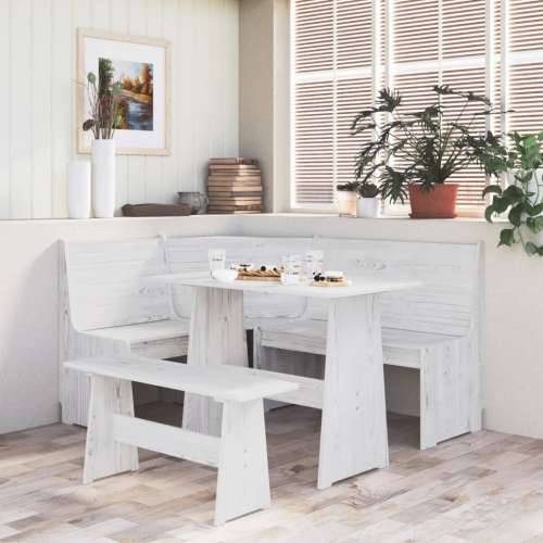 Blagovaonski stol s klupom bijeli od masivne borovine Cijena