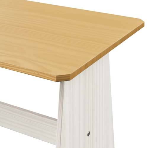 Blagovaonski stol s klupom boja meda i bijeli masivna borovina Cijena