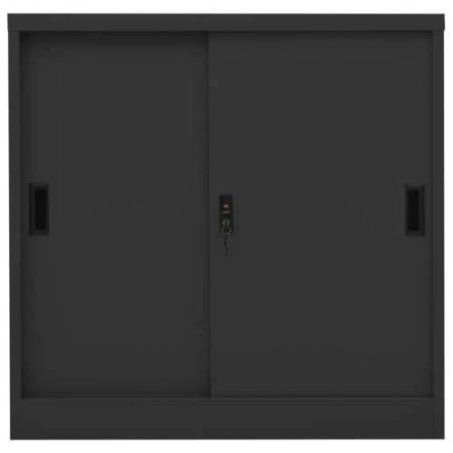 Uredski ormarić s kliznim vratima antracit 90x40x90 cm čelični - Antracit 1 Bez gredice za sadnju Cijena
