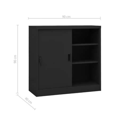 Uredski ormarić s kliznim vratima antracit 90x40x90 cm čelični - Antracit 1 Bez gredice za sadnju Cijena