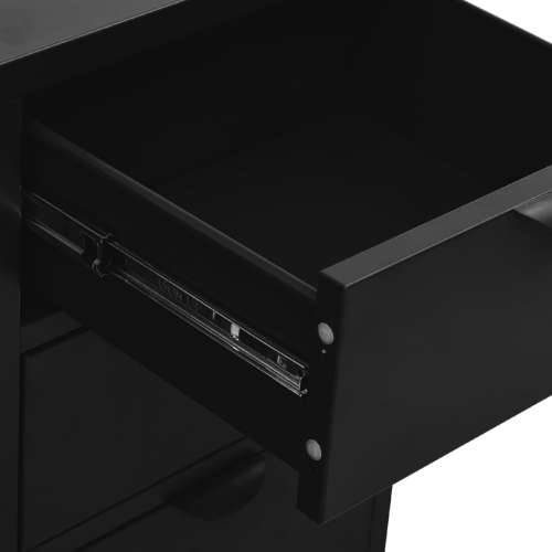 Komoda crna 75 x 35 x 70 cm od čelika i kaljenog stakla - Crna 1 Cijena