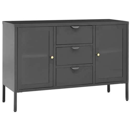Komoda antracit 105 x 35 x 70 cm od čelika i kaljenog stakla Antracit 1 Cijena