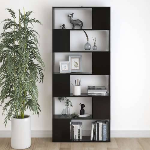 Ormarić za knjige / Paravan - Sobna pregrada crni 80 x 24 x 186 cm drveni - Crna 1 80 x 24 x 186 cm Cijena