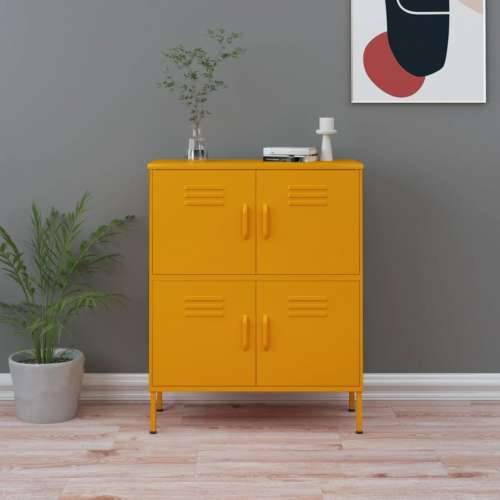 Ormarić za pohranu boja senfa 80 x 35 x 101,5 cm čelični - žuta boja senfa 1 Cijena