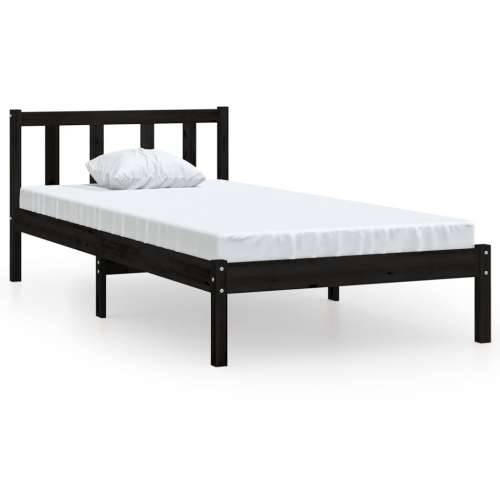 Okvir za krevet od borovine crni 75 x 190 cm jednokrevetni Cijena