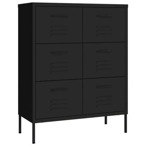 Ladičar crni 80 x 35 x 101,5 cm čelični - Crna 1 Cijena