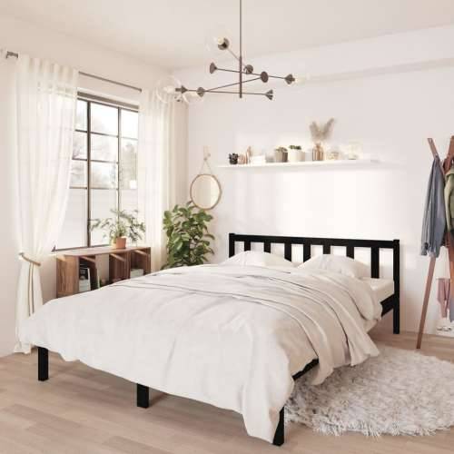 Okvir za krevet od borovine crni 120 x 190 cm mali bračni Cijena