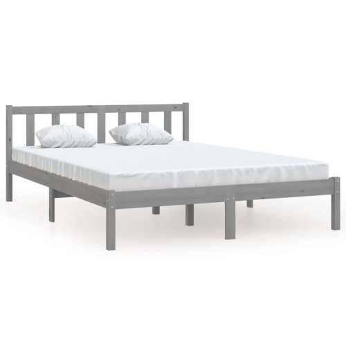 Okvir za krevet od masivne borovine sivi 135x190 cm bračni Cijena