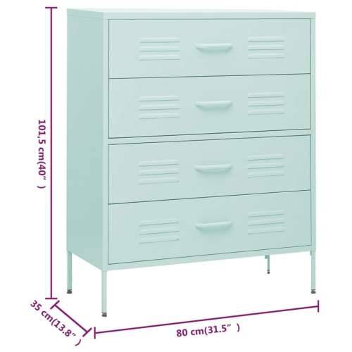 Ladičar boja mente 80 x 35 x 101,5 cm čelični - Menta 1 Cijena