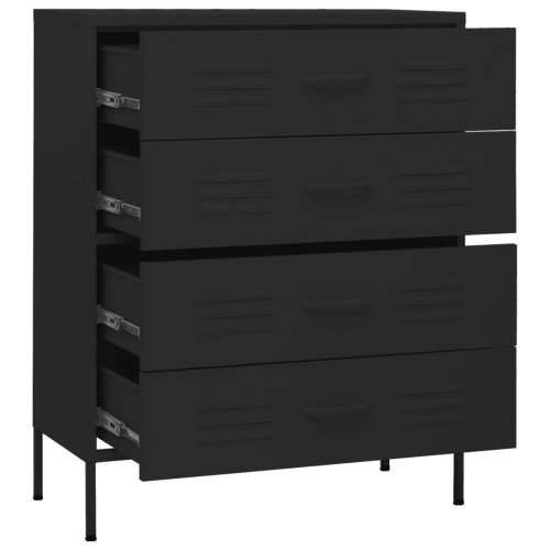 Ladičar crni 80 x 35 x 101,5 cm čelični - Crna 1 Cijena