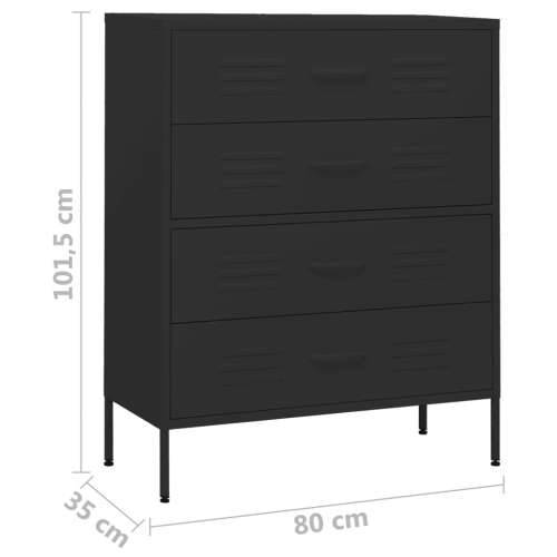 Ladičar crni 80 x 35 x 101,5 cm čelični - Crna 1 Cijena