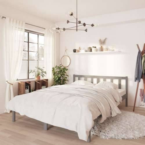 Okvir za krevet od masivne borovine sivi 150x200 cm bračni Cijena