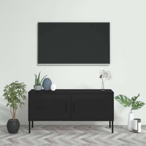 TV ormarić crni 105 x 35 x 50 cm čelični