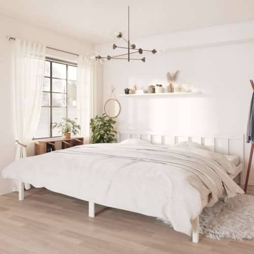 Okvir za krevet od masivne borovine bijeli 200 x 200 cm