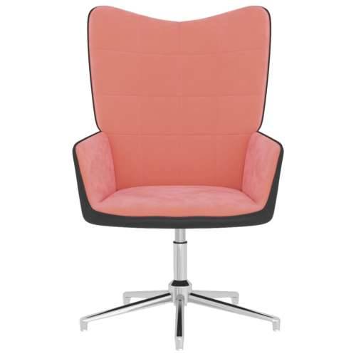 Stolica za opuštanje ružičasta od baršuna i PVC-a Cijena
