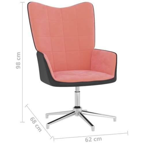 Stolica za opuštanje ružičasta od baršuna i PVC-a Cijena