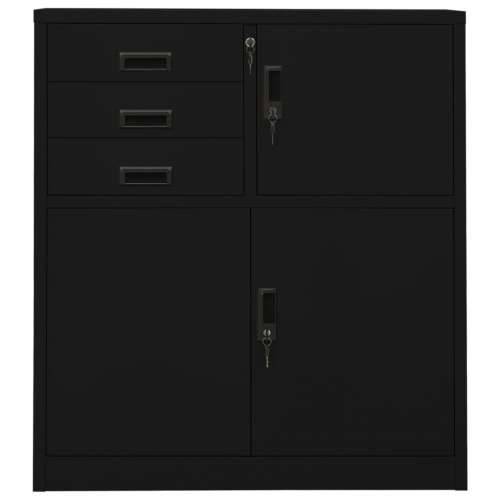 Uredski ormarić crni 90 x 40 x 102 cm čelični Crna 1 Bez gredice za sadnju Cijena