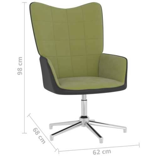 Stolica za opuštanje s osloncem za noge zelena od baršuna/PVC-a Cijena