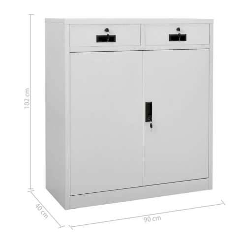 Uredski ormarić svjetlosivi 90 x 40 x 102 cm čelični - Svjetlosiva 1 Bez gredice za sadnju Cijena