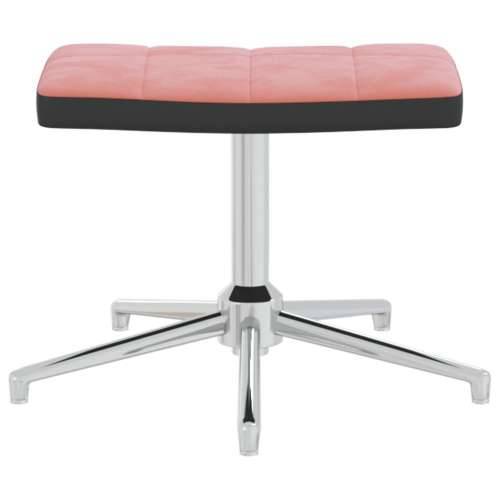 Stolica za opuštanje s osloncem za noge ružičasta baršun/PVC Cijena