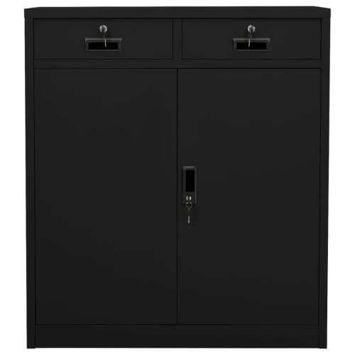 Uredski ormarić crni 90 x 40 x 102 cm čelični - Crna 1 Bez gredice za sadnju Cijena
