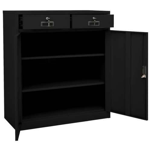 Uredski ormarić crni 90 x 40 x 102 cm čelični - Crna 1 Bez gredice za sadnju Cijena