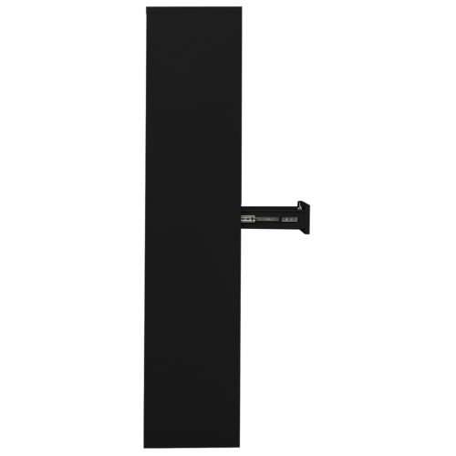 Uredski ormarić crni 90 x 40 x 180 cm čelik i kaljeno staklo Cijena