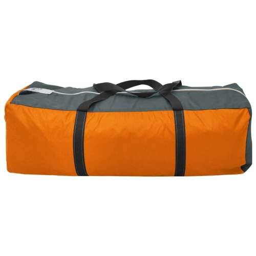 Šator za kampiranje za 9 osoba sivo-narančasti od tkanine Cijena