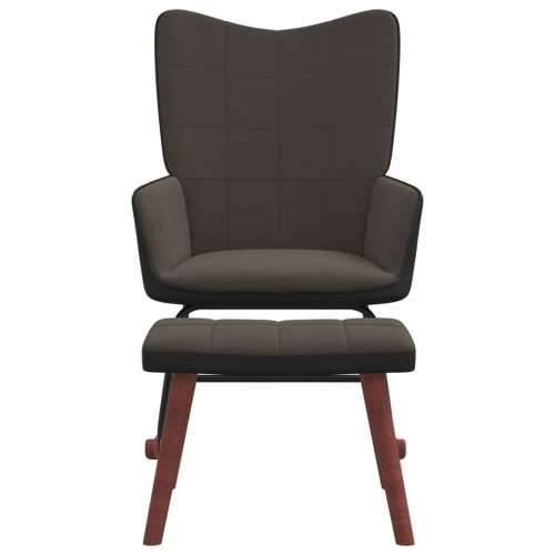 Stolica za ljuljanje s osloncem za noge tamnosiva baršun/PVC Cijena