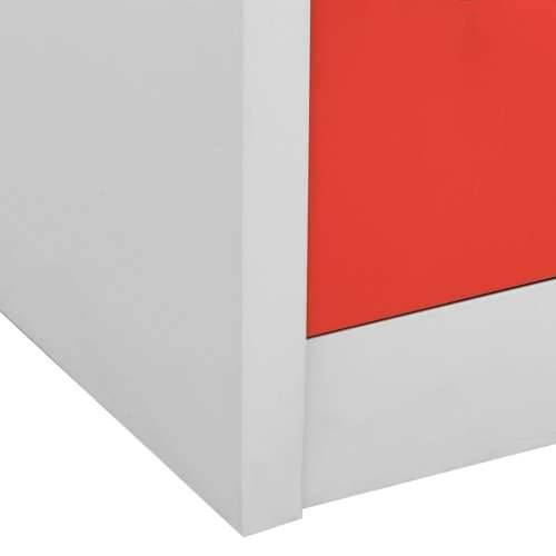 Ormarić s ključem svjetlosivi-crveni 90 x 45 x 92,5 cm čelični - Svjetlosiva i crvena 1 s 9 ormarića s ključem Cijena