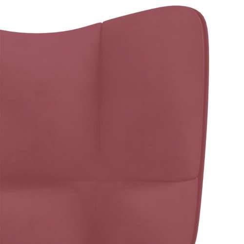 Stolica za opuštanje s osloncem za noge ružičasta baršunasta Cijena
