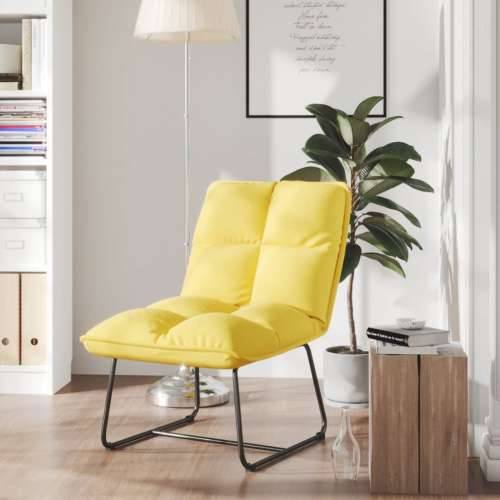 Stolica za opuštanje s metalnim okvirom žuta baršunasta Cijena