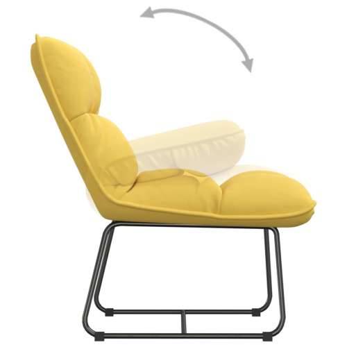 Stolica za opuštanje s metalnim okvirom žuta baršunasta Cijena