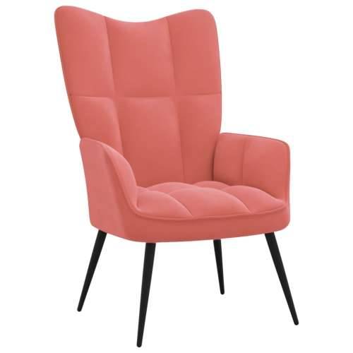 Stolica za opuštanje ružičasta baršunasta Cijena