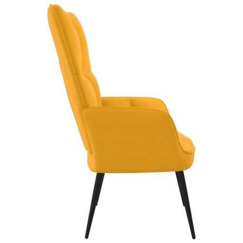 Stolica za opuštanje boja senfa baršunasta Cijena