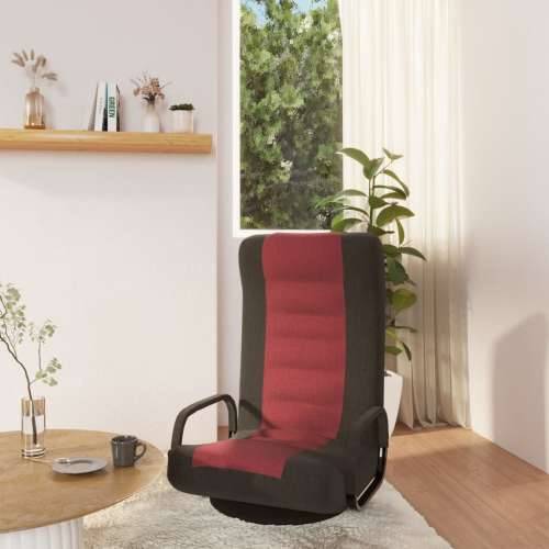 Okretna podna stolica od tkanine crna i crvena boja vina Cijena