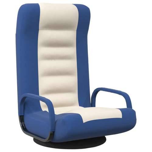 Okretna podna stolica od tkanine plava i krem Cijena