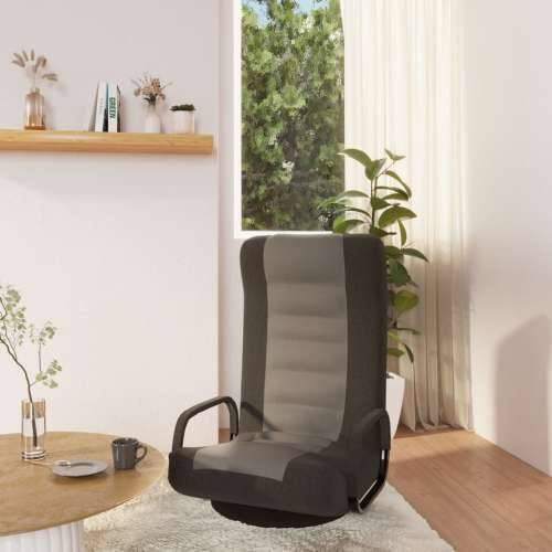 Okretna podna stolica od tkanine crna i svjetlosiva  Cijena