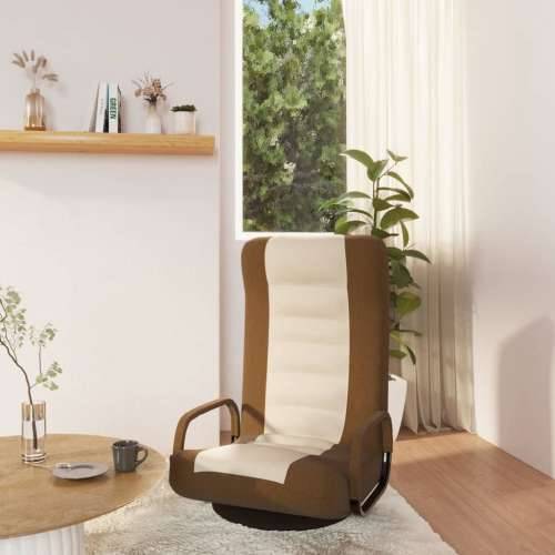 Okretna podna stolica od tkanine smeđa i krem Cijena