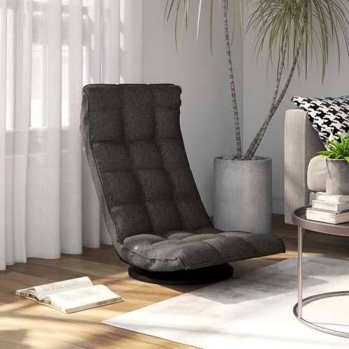 Okretna podna stolica od tkanine tamnosiva Cijena