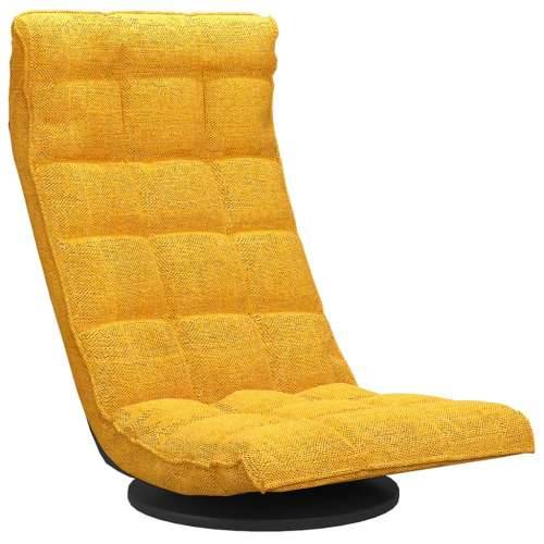 Okretna podna stolica od tkanine boja senfa Cijena
