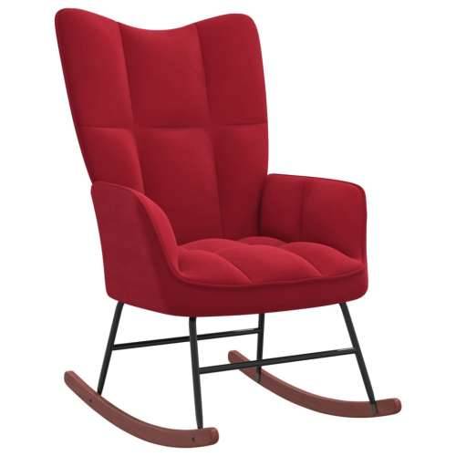 Stolica za ljuljanje crvena boja vina baršunasta