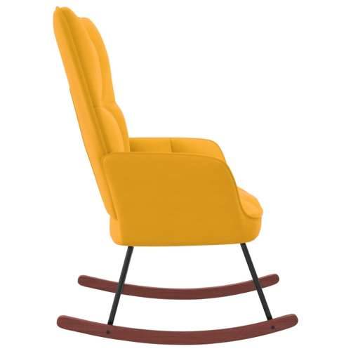 Stolica za ljuljanje boja senfa baršunasta Cijena